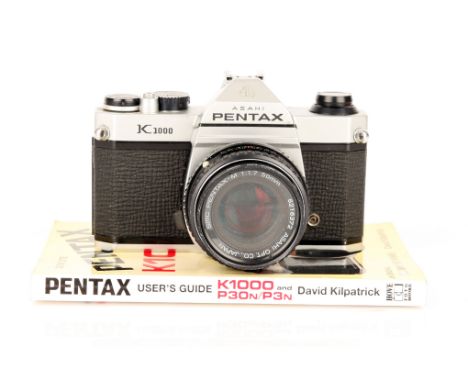 An Asahi Pentax K1000 SLR Camera, with Pentax-M f/1.7 50mm lens