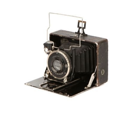 An Ihagee Venus 610 6.5x9cm Camera, 1931-35, black, serial no. 293538, with Ihagee-Anastigmat f/4.5 105mm lens, serial no. 10