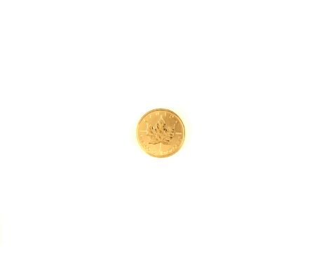 A Canada Gold Maple Leaf One Dollar Coin, a 1995, Elizabeth II, 1/20oz Brilliant Uncirculated gold coin, 9999/1000 purity, in