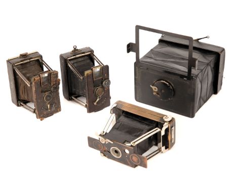 Four Folding Strut Cameras, including Ernemann Lilliput, Ensign Ensignette and two others (4)
