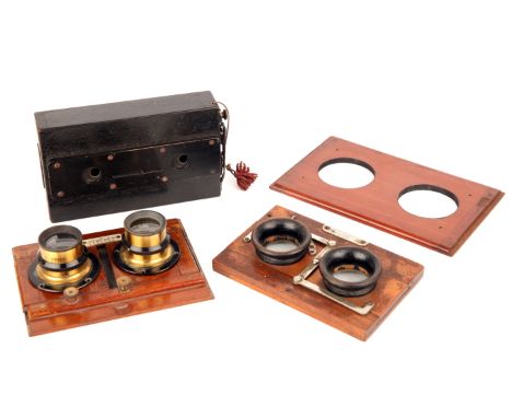 Two Sets of Stereo Lenses, both unmarked, together with a stereo lens board and eye pieces from stereo viewewr (a lot)