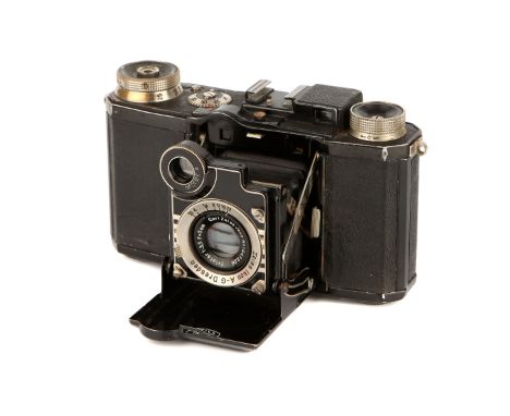 A Zeiss Ikon Super Nettel I (536/24) Rangefinder Camera, 1934-37, black, serial no. Y31310, with Carl Zeiss Jena Triotar f/3.