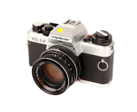 A Voigtlander VSL 3-E SLR Camera, with Color-Ultron f/1.8 50mm lens, in maker's case