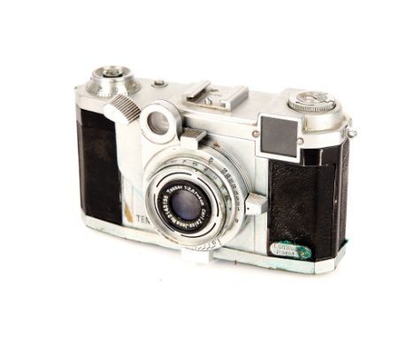 A Zeiss Ikon Tennax II (570/27) Rangefinder Camera, chrome, with Carl Zeiss Jena Tessar f/2.8 40mm lens, in maker's case