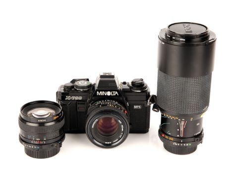 A Minolta X-700 SLR Camera, with Minolta MD f/1.7 50mm, Kiron f/2 28mm and Minolta MD f/4 70-210mm lenses