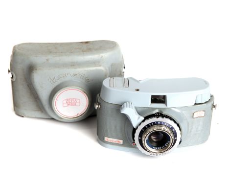 A Zeiss Ikon Ikonette 35 Camera, in blue plastic case