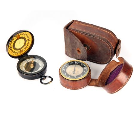 A Military Compass, engraved 'F. Campbell 16th Kings L Pool', together with an altimeter (2)