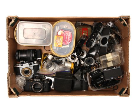 A Selection of Camera Parts, including bodies dismanteled, Nikon FM? And more (a lot)