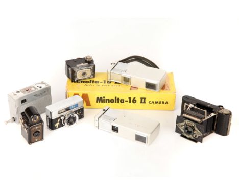 A Selection of Various Subminiature Cameras, including Coronet Midget, Coronet Cameo, Minolta-16 (2) and Whittaker Micro 16, 