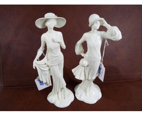 Two Royal Worcester figurines from the 1920s Vogue Collection entitled Diana and Annie, approximately 21.5 cm (h) (2)