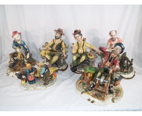 A collection of six ceramic figurines by Capodimonte and similar (6)