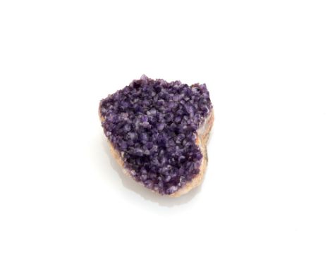 An amethyst quartz mineral specimen,   showing clear hexagonal crystal structure, 21.5cm x 16.5cm approximately  