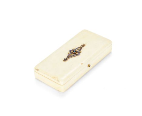 Ω A 19th century French silver gilt mounted plain ivory rounded rectangular necessaire, illegible maker's mark, boar's head p