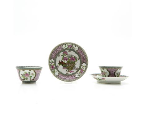 Saucers are 10 cm. in diameter.