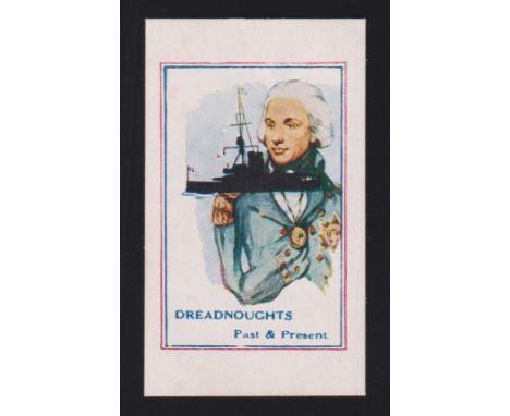 Cigarette card, Prudhoe, Army Pictures, Cartoons etc, type card, Dreadnoughts Past & Present (Nelson) (vg) (1) 