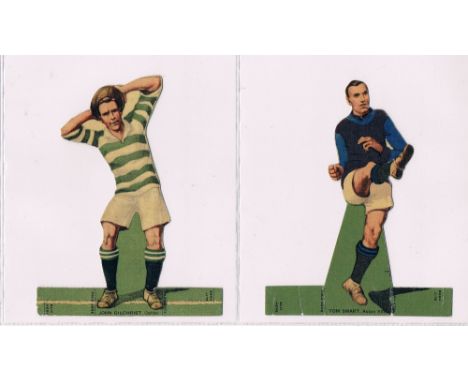 Trade cards, Thomson, Footballers - Shaped, 8 cards, Gilchrist Celtic, Smart Aston Villa, Crosbie Birmingham, Chambers Liverp