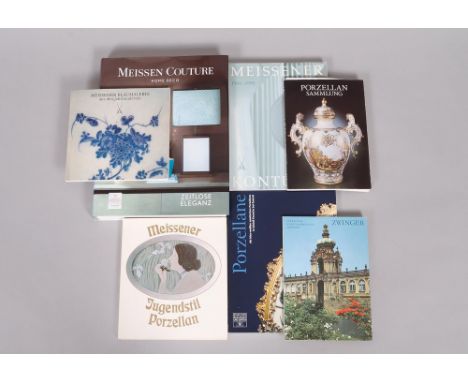 Konvolut Fachbücher, Porzellan, 7-tlg., J. Just, Meissner Jugendstil Porzellan, Prisma Verlag, Gütersloh, 1983, Staatliche Sc