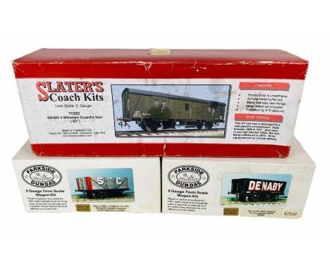 3x Parkside / Slater 'O' Gauge Wagon Kits - Boxed - Contents remain unchecked for completeness.&nbsp;