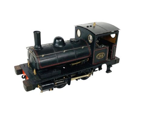 O Gauge 7mm Fine Scale 0-4-0 Steam Tank Locomotive Black Livery - No:155