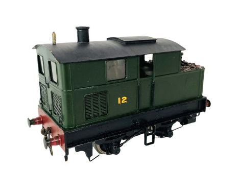 O Gauge 7mm Fine Scale 0-4-0 Sentinel Locomotive Industrial Green Livery No.12 - Delrin Drive added, DCC Digital Sound Fitted
