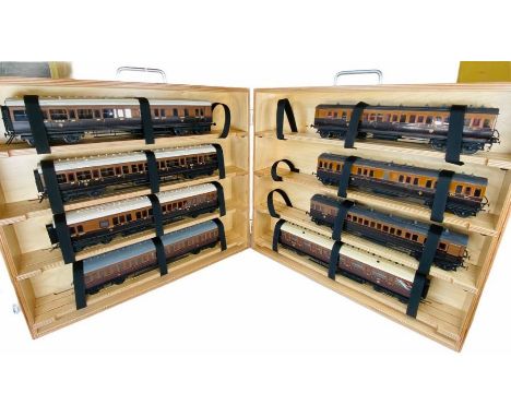 Custom Made Carry/Storage Wooden Case - Containing Assorted 'O' Gauge Fine Scale Rolling Stock - As Per Picture.