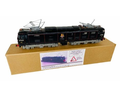 MSL Hobbies 'O' Gauge 7mm Class 77 EM2 Co-Co Locomotive - BR Black. Pantographs are damaged and body sits loose on chassis - 