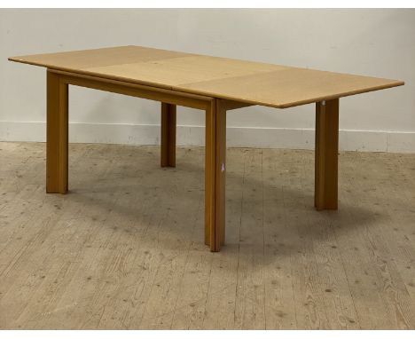 Afra and Tobia Scarpa for Molteni, a large oak extending dining table with magic leaf to centre, designed 1960's, no makers l