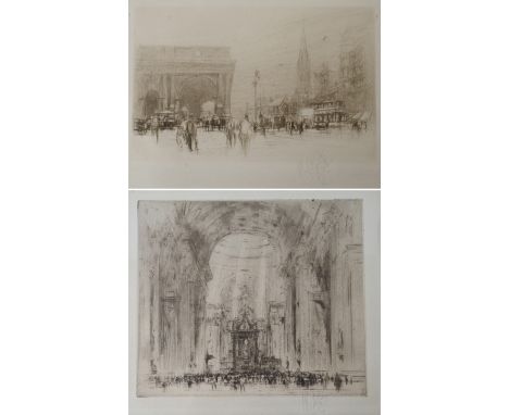 WILLIAM WALCOT RBA, RE (BRITISH 1874-1943) INTERIOR OF ST. PETER'S, ROME: NEWCASTLE Drypoint etching, signed, 5.25 x 7.75cm (