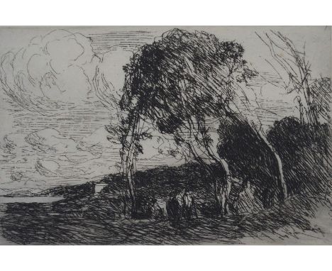 CAMILLE JEAN-BAPTISTE COROT (FRENCH 1796-1875) SOUVENIR DES FORTIFICATIONS DE DOUAI Etching, 15 x 23cm (5 7/8 x 9") Aitken Do