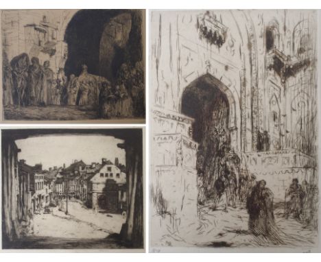 MARIUS ALEXADER JACQUES BAUER (DUTCH 1867-1932) PALACE AT DEHLI: FUNERAL IN CAIRO Drypoint etching, signed and inscribed 'No 