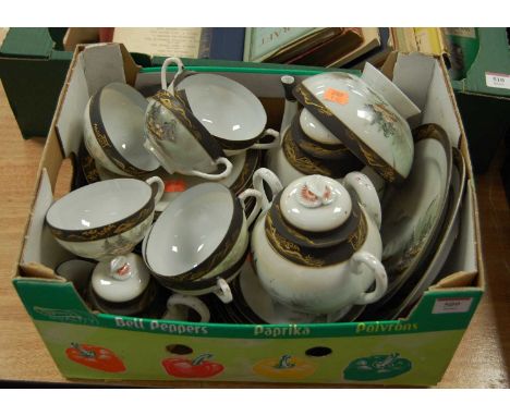 A 1930s Japanese eggshell part tea and dinner service 