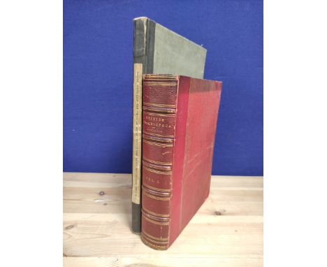 DAVIDSON THOMAS.&nbsp;&nbsp;British Fossil Brachiopoda. Vol. 1. Three parts plus Appendix. Many eng. plates. Quarto. Half red