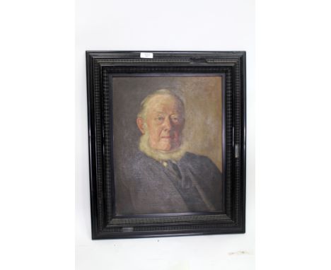 A LATE 19TH / EARLY 20TH CENTURY HEAD AND SHOULDER PORTRAIT OF A GENTLEMAN oil on canvas, 45cm x 34cm