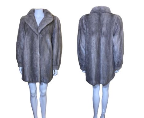 A vintage violet/silver mink jacket with embroidered lining 44 inch/ 112 cm bust (m-l) (1)good, strong, clean and supple, lin