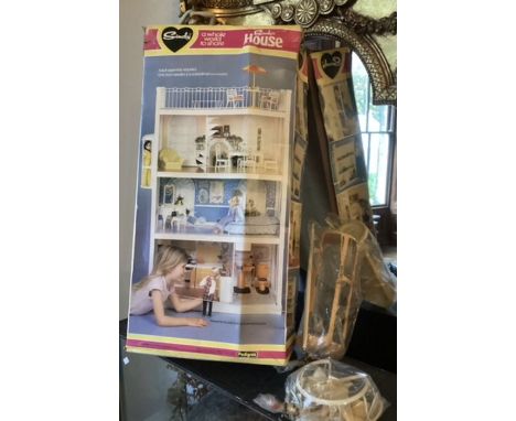 Pedigree Large dolls house over 3 floors c 1882 boxed and has original lift unit packed separately sold with it-Vintage playe