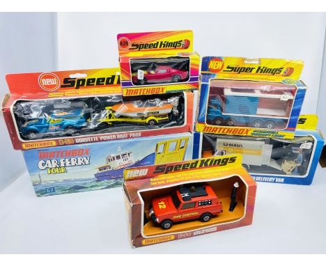 Matchbox Superkings Giftsets - To Include: K58 Corvette Power Boat Pack, Scammell Freight Liner, Delivery van, K-64 Fire Cont