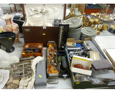 Very large parcel including a surgeon's case of vintage medical equipment