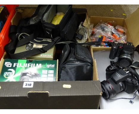 Camera equipment - Fuji film, Finepix HS20 EXR and Finepix 6900 zoom and associated items and an Epson scanner etc