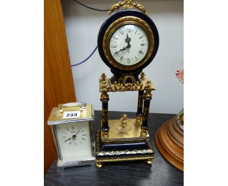 French pendulum mantel clock and a reproduction carriage clock