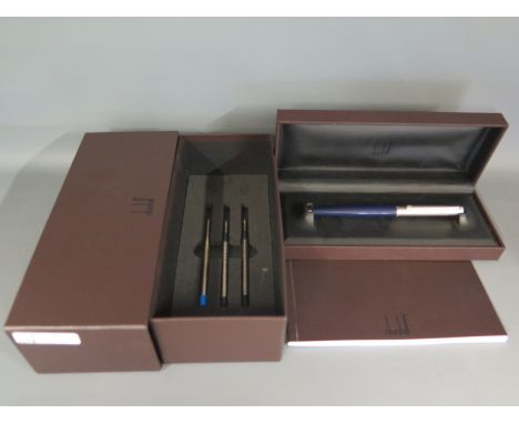 An Alfred Dunhill ballpoint pen - boxed with instruction document and three re-fills 