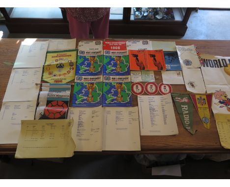 A comprehensive collection of 1966 World Cup memorabilia - including World Cup Final Ticket, Baggage Labels, Souvenir Program