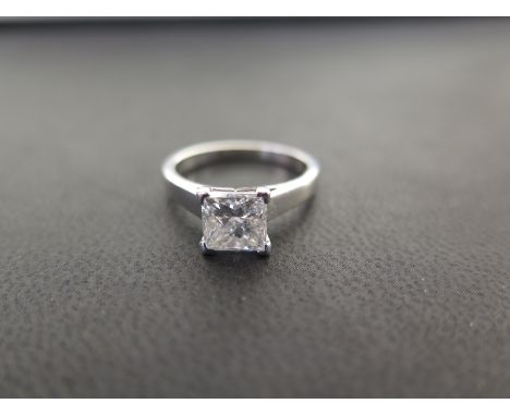 An 18ct gold princess-cut diamond single-stone ring - Accompanied by a valuation for insurance dated 6/11/13 from Mapppin & W