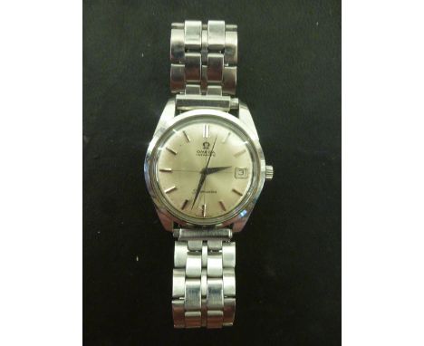 Omega Seamaster Automatic stainless steel wristwatch dating to late 1960's brushed silver face with central seconds sweep and
