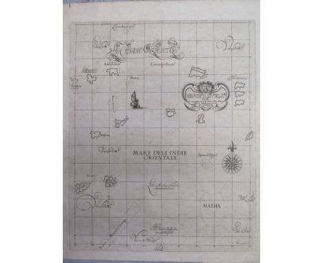 Sir Robert Dudley (1573-1649) A map of the Indian Ocean - uncoloured - Size approx. 48cm x 38cm from Dell'Arcano del Mare cir