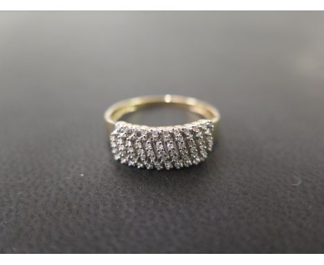 A 9ct gold single-cut diamond open work panel ring - Hallmarked London - Ring size P 1/2 - Weight approx 2.0gms
Condition Rep