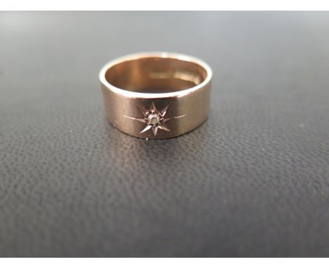 An early 20th century 9ct gold diamond band ring - Hallmarked Chester, 1919 - Ring size S - Weight approx 6.5gms
Condition Re