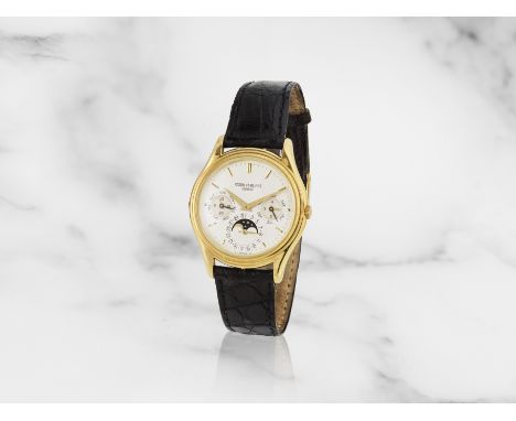 Patek Philippe. A fine 18K gold automatic perpetual calendar wristwatch with moon phasePatek Philippe. Belle montre bracelet 