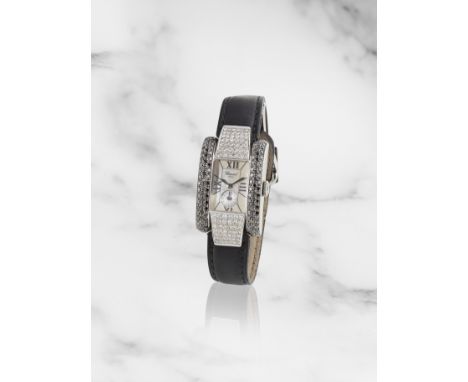 Chopard. A lady's stainless steel and diamond set quartz rectangular wristwatchChopard. Montre bracelet de dame rectangulaire