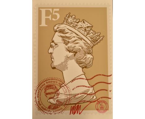 James Cauty (British, b 1956)
Jubilee F5 Stamps - everyone knows&nbsp;queeny but no one knows queeny&nbsp;
Poster
Published b