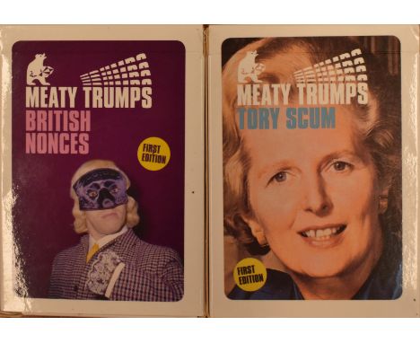 Vyvyan Lutyan
Meaty Trumps - Tory Scum 1st Edition and British Nonces 1st Edition released 2014&nbsp;
Printed on cardstock
So